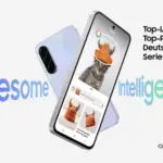 Ad banner showing two tilted smartphones with 'Awesome' and 'Intelligence' text, promoting Circle to Search with Google.