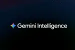 Gemini Intelligence logo with a colorful star icon on a dark gradient background